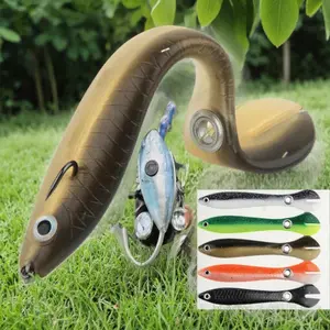 High Elastic Silicone Soft Bait Wiggler with Anti-Tear Tail Hook & Anti-Tangle Design - 10cm 6g Lure for Bass/Pike, Freshwater/Saltwater, High-Realistic Glow-in-The-Dark Shape, Long Casting & Strong Bite Attractant