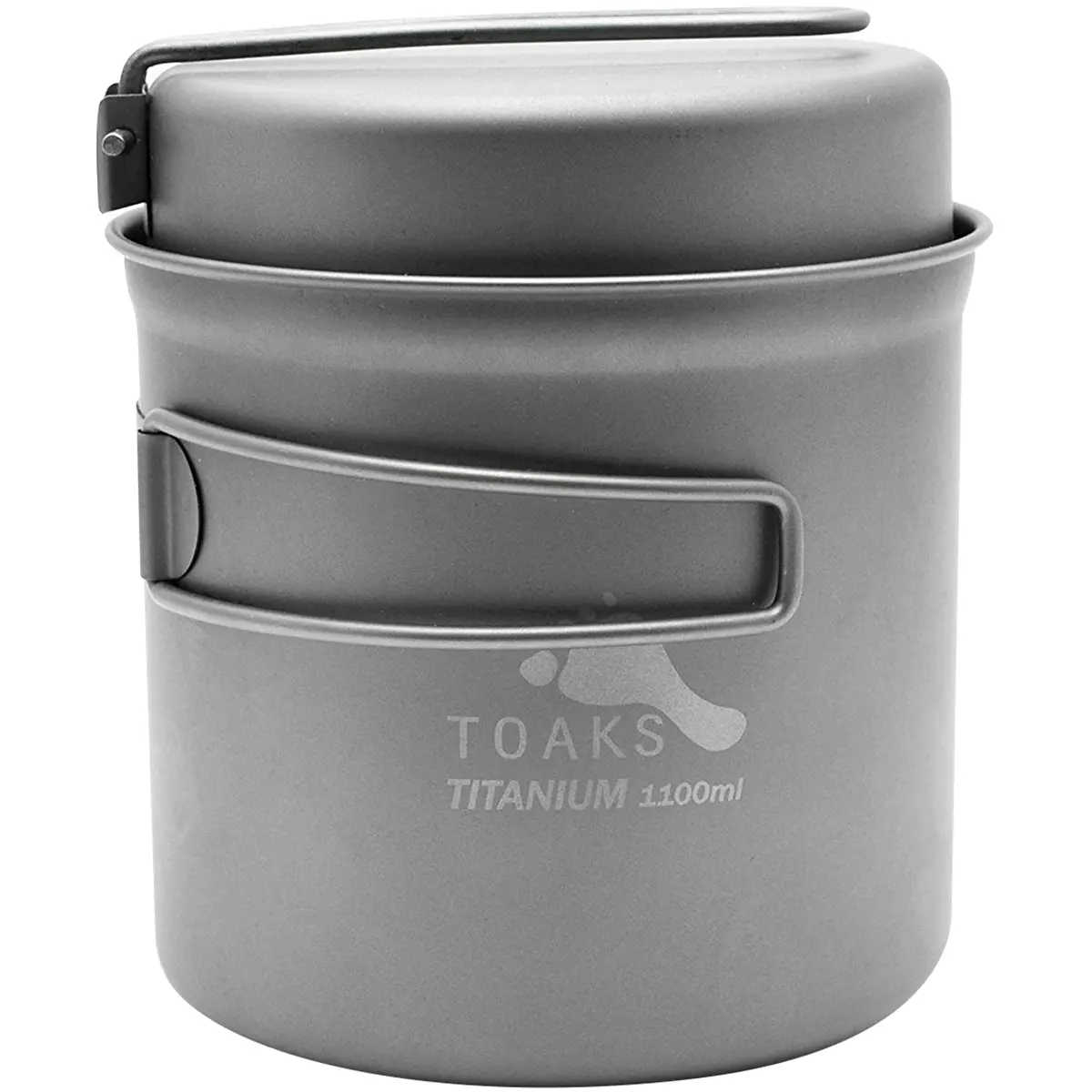 TOAKS Titanium Outdoor Camping & Hiking Cook Pot - 1100ml, with Pan, Foldable Handles, for Light Outdoor Use, Hiking / Light Outdoor