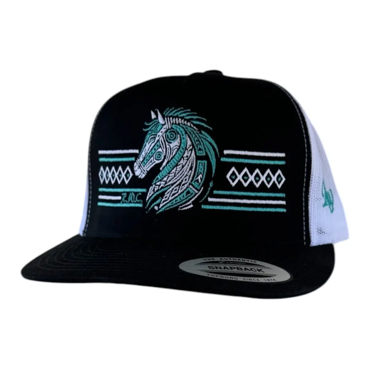 RW Tribal Bronc Adjustable Snapback Hat - Mane Design, Front Pocket, Distinctive Patterns, Adjustable Cap, Mens Hats