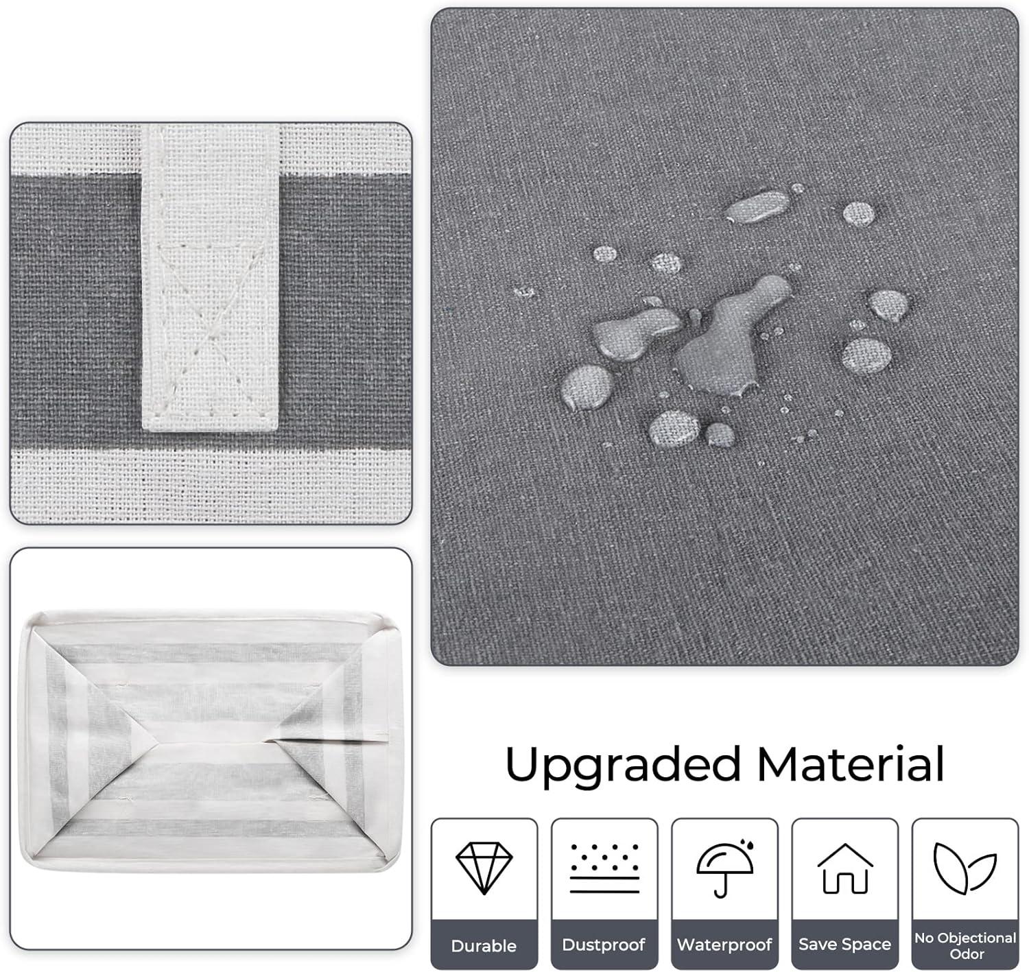 2 Pack Large Laundry Baskets, Waterproof, Freestanding Laundry Hampers, Collapsible Clothes Hamper with Reinforced Handles in Laundry Room, College Dorm, Bathroom, Bedroom