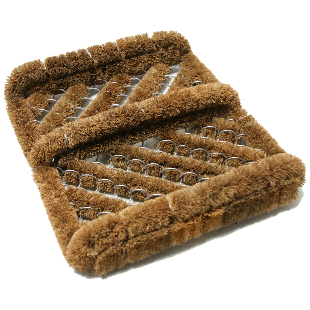 Rubber-Cal "Herringbone" Coir Boot Scraper Brush, 2.5 by 12 by 13-Inch (10-100-009)