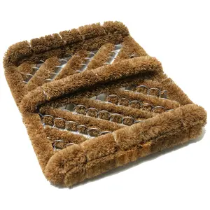 Rubber-Cal "Herringbone" Coir Boot Scraper Brush, 2.5 by 12 by 13-Inch (10-100-009)