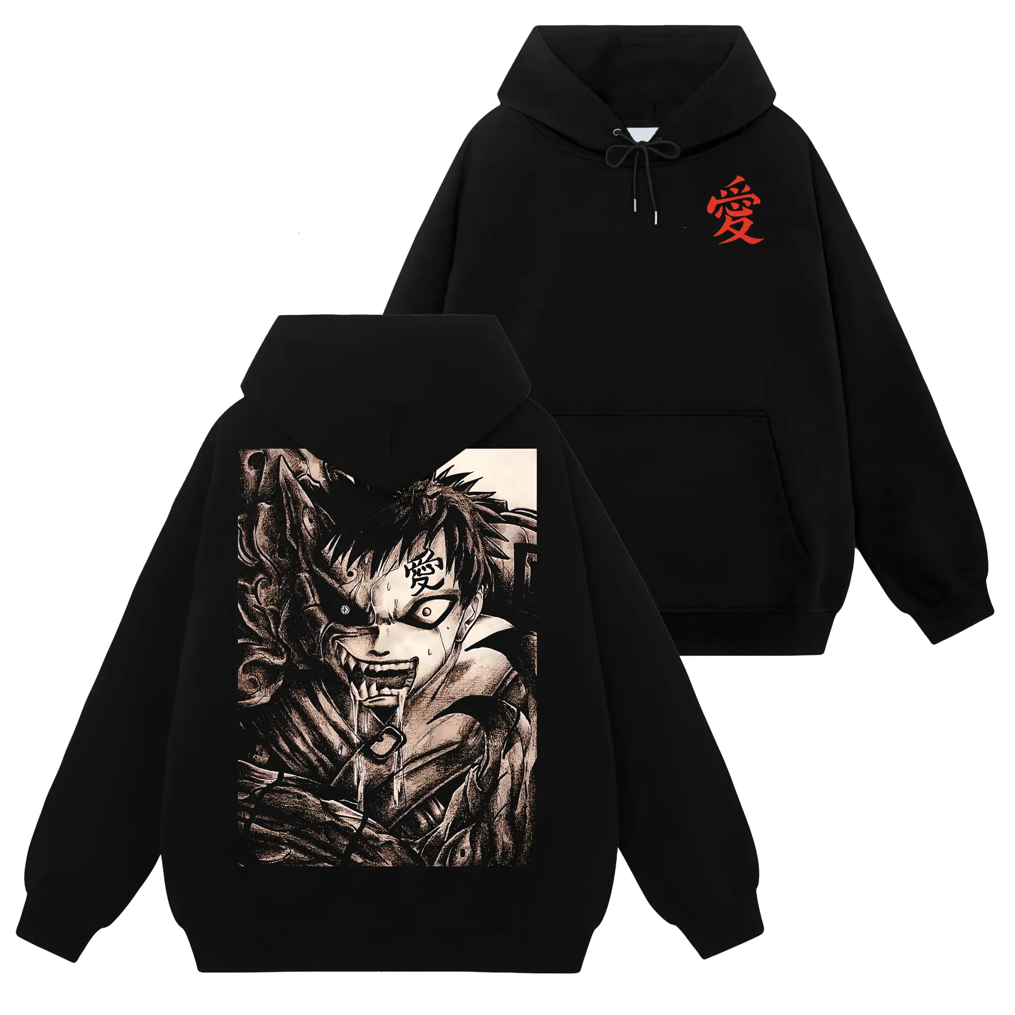 [Shinobi Shop] Limited Gaara Kazekage Hokage Shukaku - Naruto Shippuden #167 Hoodie T-Shirt Sweatshirt, Retro Vintage Unisex Graphic 90s Cotton, Gift For Wibu, Anime Manga Y2K Streetwear Apparel Everyday