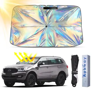 Foldable Windshield Sun Shade Umbrella, UV Blocking Brella Shield, Vinyl Coated Car Sun Shade for Heat Insulation & Protection, Car Windshield Reflector Sun Shade, Sun Shade for Car, Keep Your Vehicle Cool – Summer Car Essential