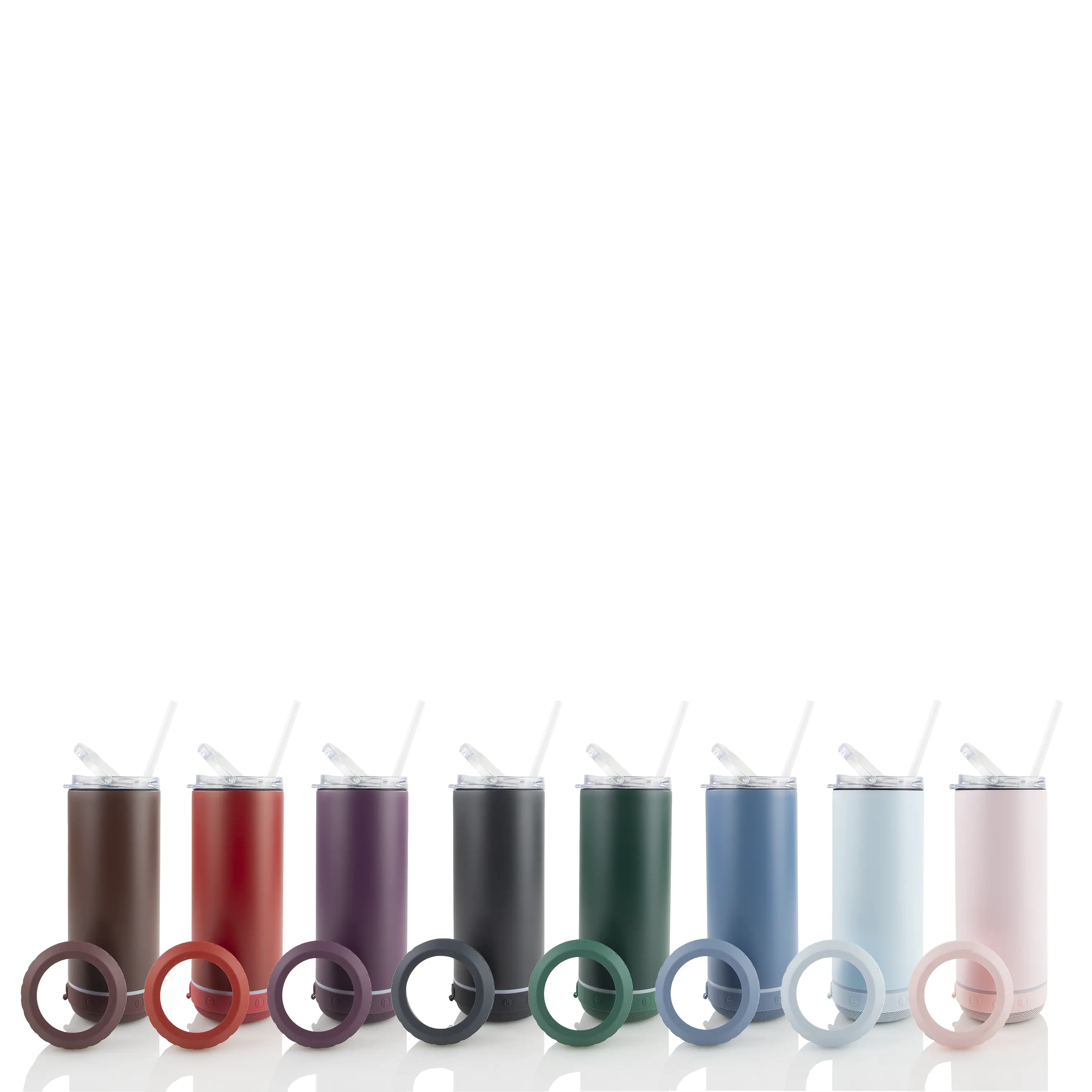 Winter Wonderland Collection 4-in-1 Powder Coated Can Cooler Speaker 500-1000ml Double Wall Vacuum Insulated Bluetooth Speaker BPA Free Various Color Options
