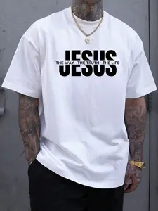 Men's Regular Fit Graphic Print Round Neck Tee, Street Fashion Casual Short Sleeve T-shirt for Daily Wear, Men's Summer Clothes