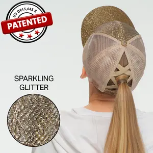 C.C Criss-Cross Glitter Mesh Baseball Cap for Women