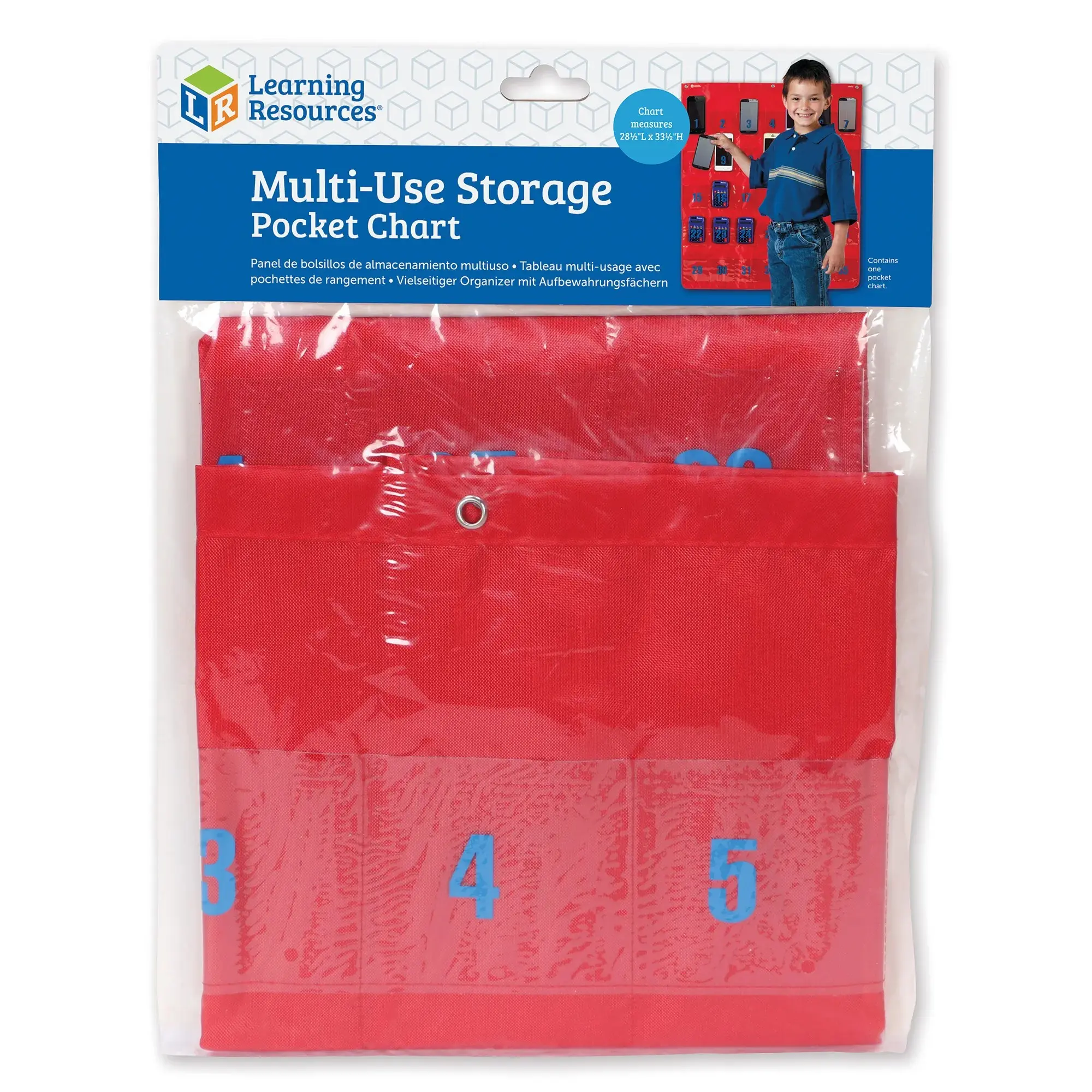 Learning Resources Multi-Use Storage Pocket Chart, Cell Phone Holder & Calculator Caddy for Classroom