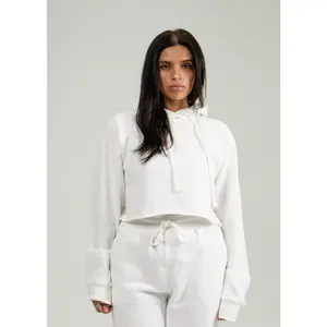 White Hooded Crop Top