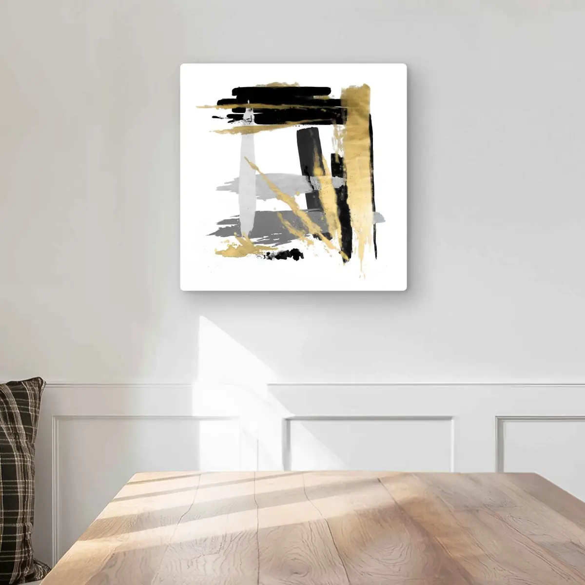 212 MAIN 16x16 in Modern Abstract Aluminum Metal Print Wall Art, Minimalist Brush Strokes, Lightweight Home Decor, Bedroom Decoration, Ideal Gift for Art Lovers, Modern Abstract Art