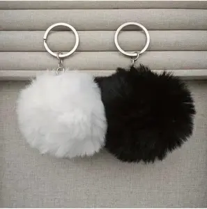 Lightweight Pom-Pom Shape Fluffy Fur Cute Charm, Soft Aesthetic Luggage & Bag Accessory