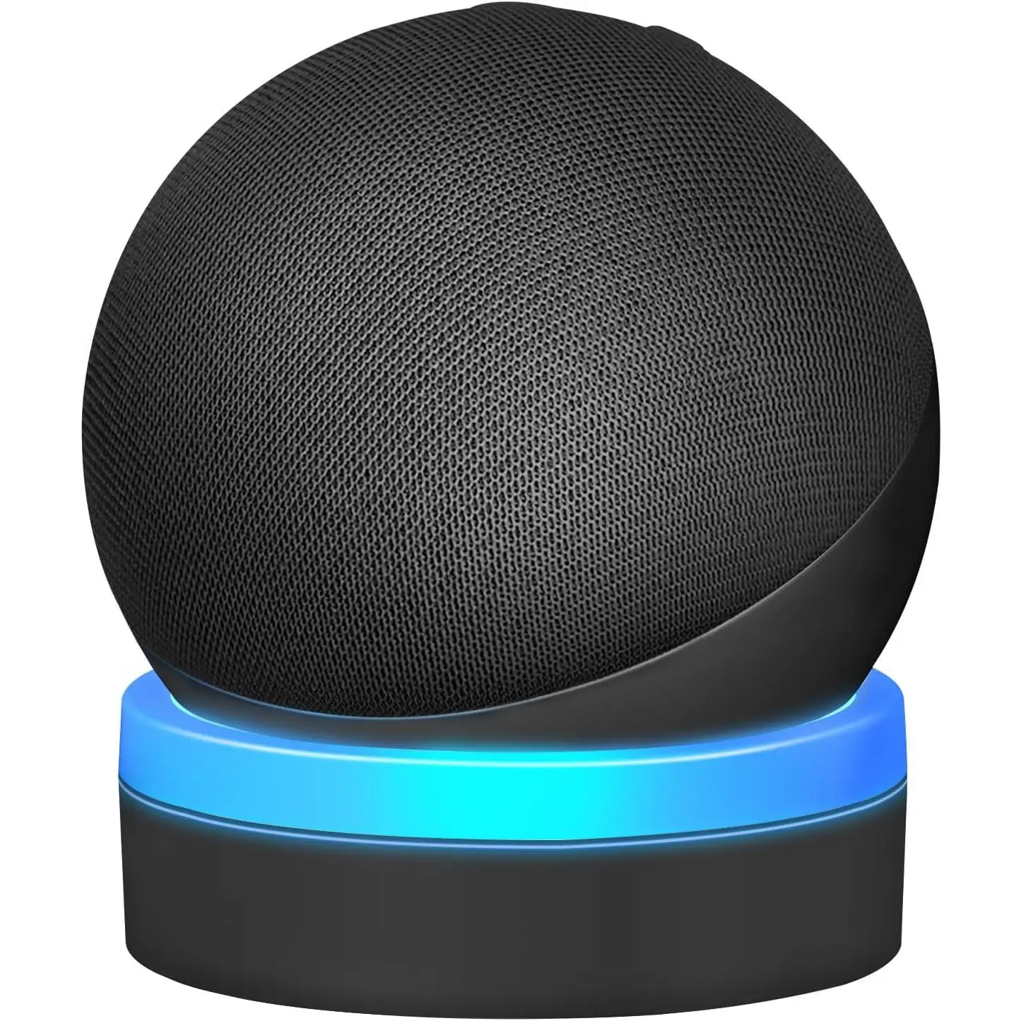Stand for Echo Dot 4th/5th Generation, Table Holder Mount with Light Guide, Enhance Light Effect, Space-Saving Dot 4/5 Accessories with  Management, Black