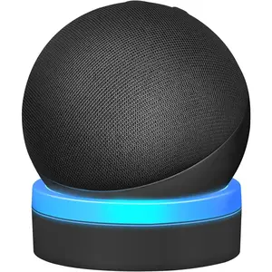 Stand for Echo Dot 4th/5th Generation, Table Holder Mount with Light Guide, Enhance Light Effect, Space-Saving Dot 4/5 Accessories with  Management, Black