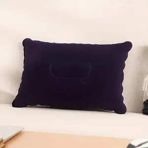 Portable Inflatable Nap Pillow Outdoor Travel Square Cushion Back Support Small Air Pillow for Car Seats and Lounging