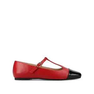 THEAH T-STRAP BALLET FLATS - Red