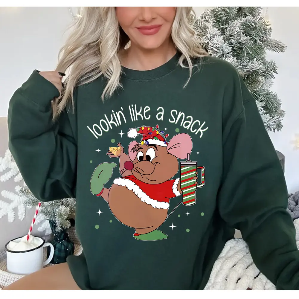 Cute Mouse Christmas Sweatshirt Cotton Man
