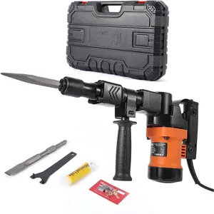 1400W Electric Demolition Jack Hammer Heavy Duty 2900 BPM Concrete Breaker Tool Kit with 2 Bits 360 Degree Swiveling Handle Carrying Case Gloves for Trenching and Breaking Holes