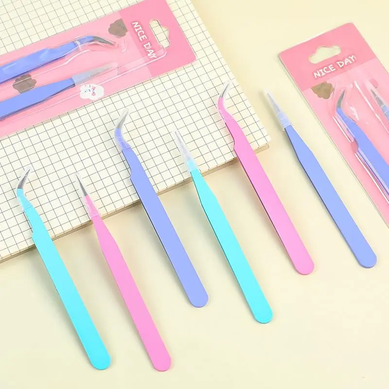 Precision Colorful Angle-Straight Tweezers Kit - Home Craft Supplies Set for DIY Scrapbooking, Jewelry Making