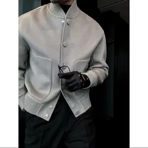 Men's  Coat Fashion  Solid Color Stand Up Collar Versatile Trendy Jacket Jacket