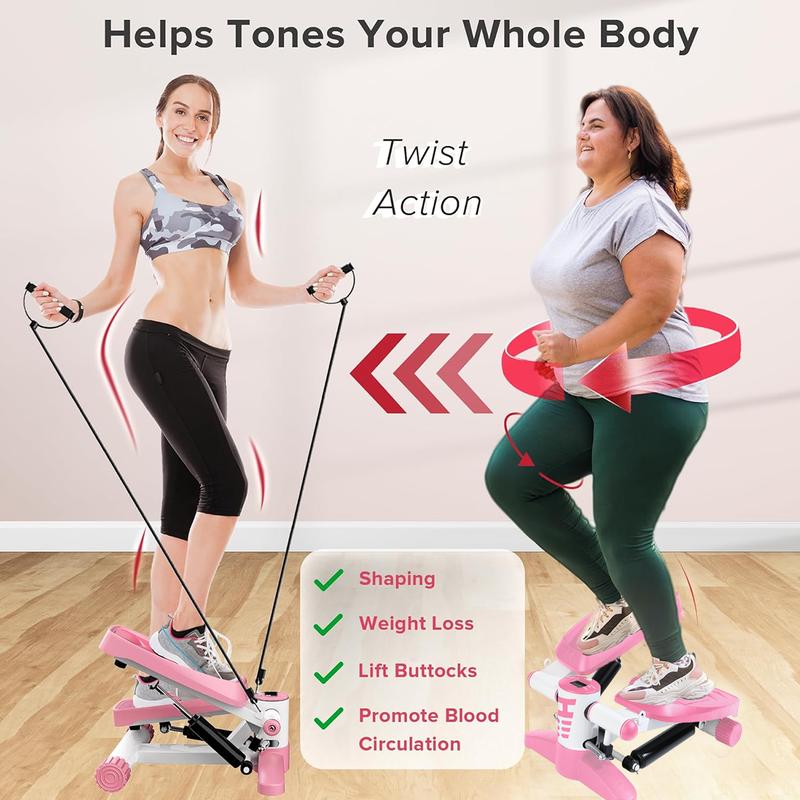 Steppers for Exercise, Stair Stepper with Resistance Bands, Mini Stepper with 330LBS Loading Capacity, Hydraulic Fitness Stepper with LCD Monitor Steppers for Exercise, Stair Stepper with Resistance Bands, Mini Stepper with 330LBS Loading Capacity, Hydraulic Fitness Stepper with LCD Monitor