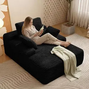 67-Inch Extra-Large Frameless Recliner Lazy Sofa boneless Lounge couches Chair with Pillows Bed, for Indoor Bedrooms; Comfortable Corduroy-Upholstered Sofa Bed; Deep-Seated Single Sofa; Ready-To-Use Living Room Sleeping Chair