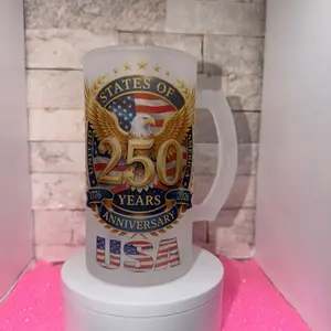 ANIVERSARY USA 16 oz  Reusable Washable Reuse Beer Mugs and More - Perfect Beverage- Drinkware, Tumbler