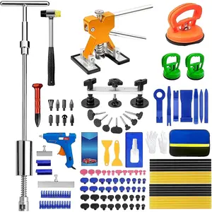 135-Piece Dent Puller Kit, Paintless Dent Removal Kit for Dent Repair, with T-Bar, Bridge Puller, Gold Lifter Car Dent Repair Kit, Car Dent Remover for Car Refrigerator Door Dent Repair