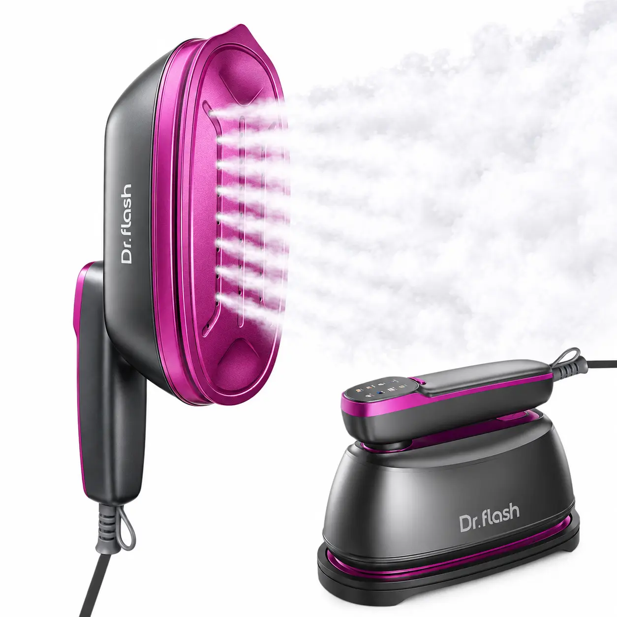 Dr.Flash 2-in-1 Portable Clothing Steamer & Iron Combo Travel Steam Generator, 245ml Large Water Tank, Fast Heat-Up Wrinkle Remover with Large Soleplate, Lightweight Easy-to-Use 1-Button Start for Home & Travel Users,back to school,back to school haul