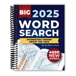 BIG 4000 New Words Word Search for Adults: 100+ Large Print Puzzles with Interesting Themes about the Year (Spiral Bound)