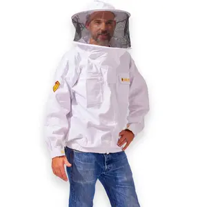 Classic Cotton Beekeeping Jacket with Round Veil
