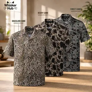 Men’s Duck Camo Aloha Shirt – Lightweight Short Sleeve Button Up for Beach, Hunting Trips & Casual Summer Wear, Unique Gift Idea for Him