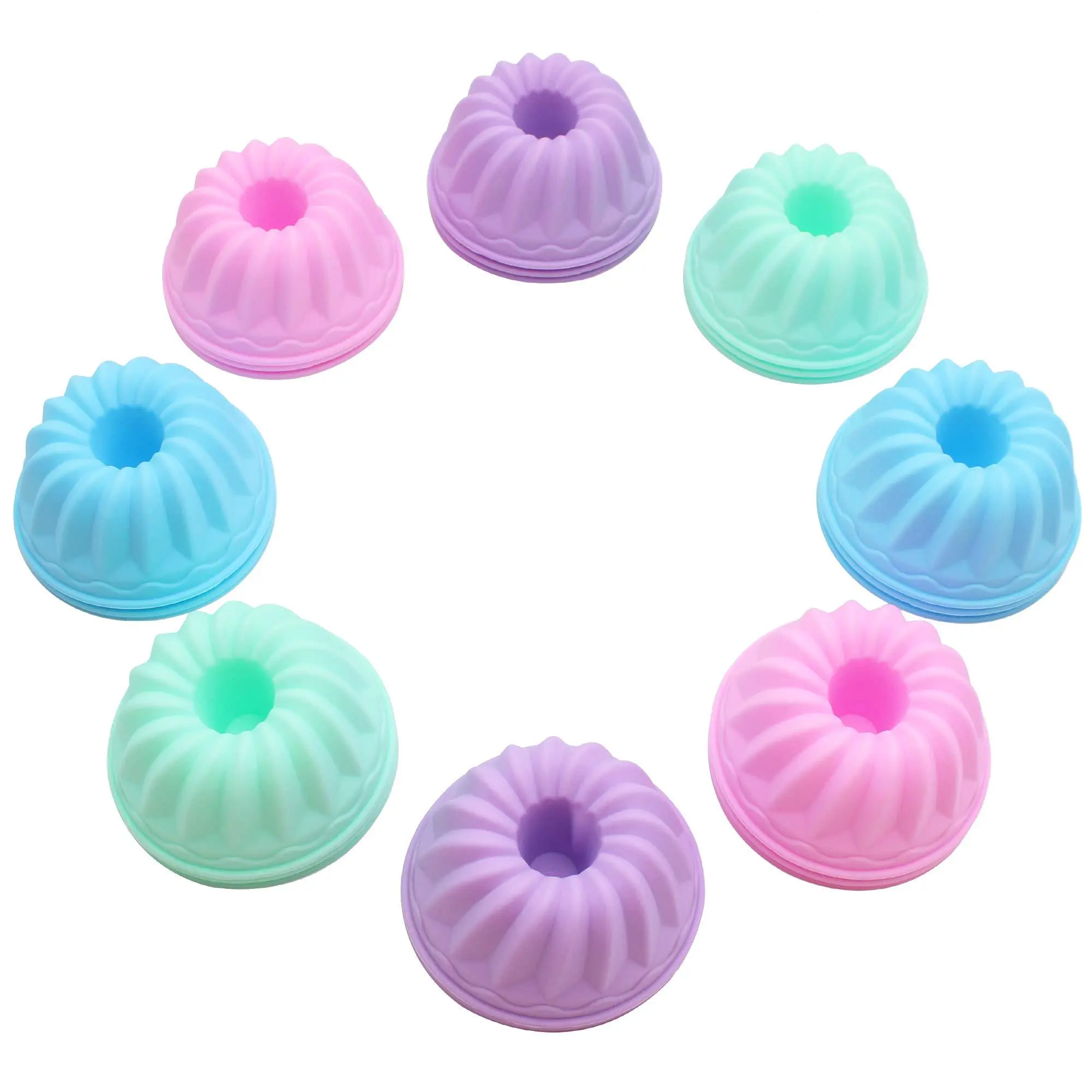 24-Pack Silicone Donut Molds for Baking – Non-Stick Reusable Doughnut Cups, Muffin & Bagel Baking Pans for Kitchen DIY & Desserts