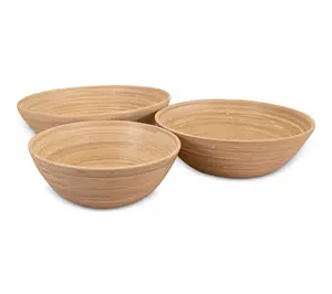 Lexa Bamboo 3-Piece Bowl Set, 12, 10, 8 Inch
