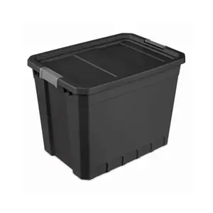 Sterilite 27 Gal Rectangle Stacker Storage Box - Home Organizer with Deep Lid, Opaque Finish, and Titanium Latch