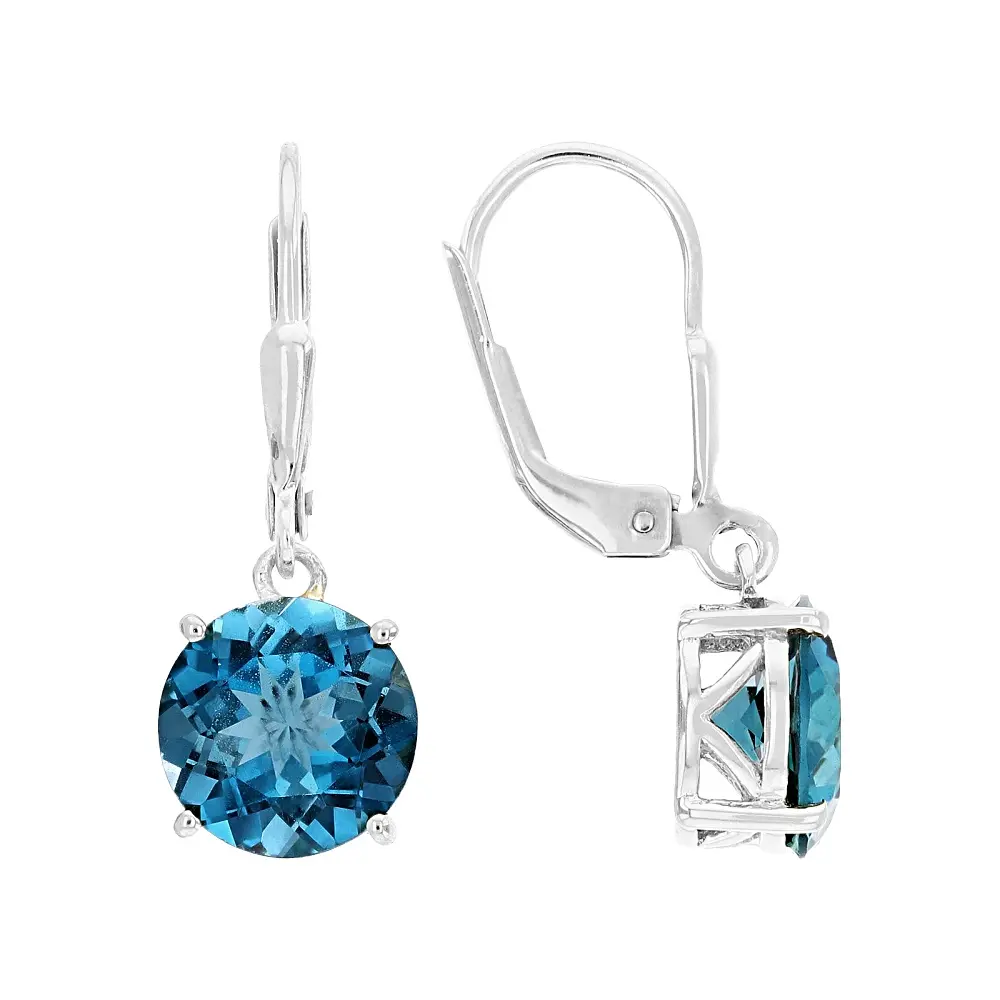JTV London Blue Topaz Rhodium Over Sterling Silver Earrings 5.66ctw
