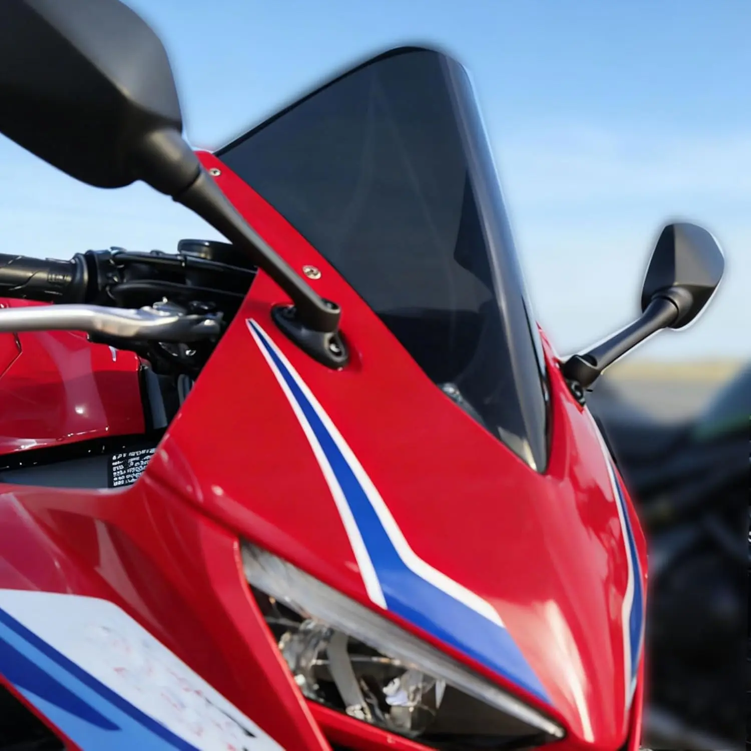 WOOGA 100% New Aerodynamic Touring Windshield Wind Deflector - 1 Piece Front Fairing Visor for Honda CBR650R/CBR-650R (2019-2025) - PC Material, Decrease Wind Speed, Good Craftsmanship, Mount Screws, Black Smoke Motorcycle Frames & Fittings Accessory