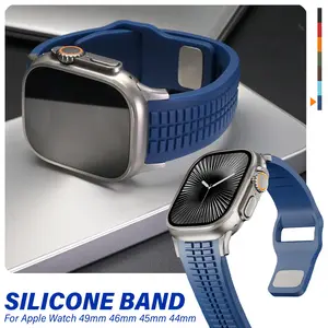 Sport Silicone Band for Apple Watch 49mm Ultra 3 2 Bracelet Soft Wrist Strap for Iwatch Series 10 11 46mm 7 8 9 45mm 6 SE 3 44mm