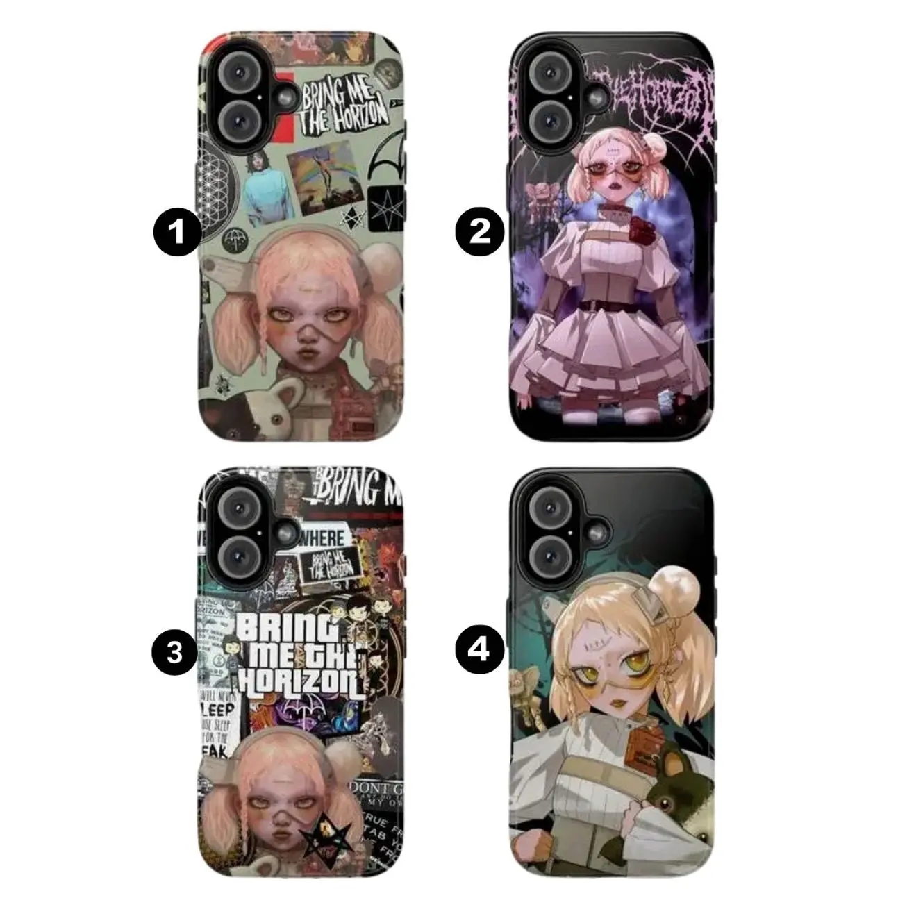 Bring Me The Horizon BMTH Phone Case, Nex Gen Anime Girl Emo Rock Band Cyberpunk Protective Cover for iPhone X, 11, 12, 13, 14, 15 & more –  SS Galaxy S21 to S25 Ultra, Plus with Suction