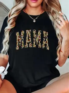 100% Cotton Vacation Outfit Retro Camo Hunting Mama Old Camo Mom Mother's Day Gift T-Shirt Easter Gifts