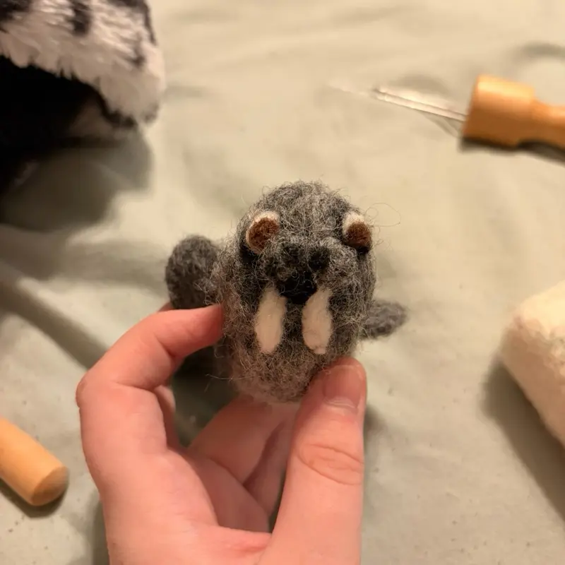 Needle felted walrus