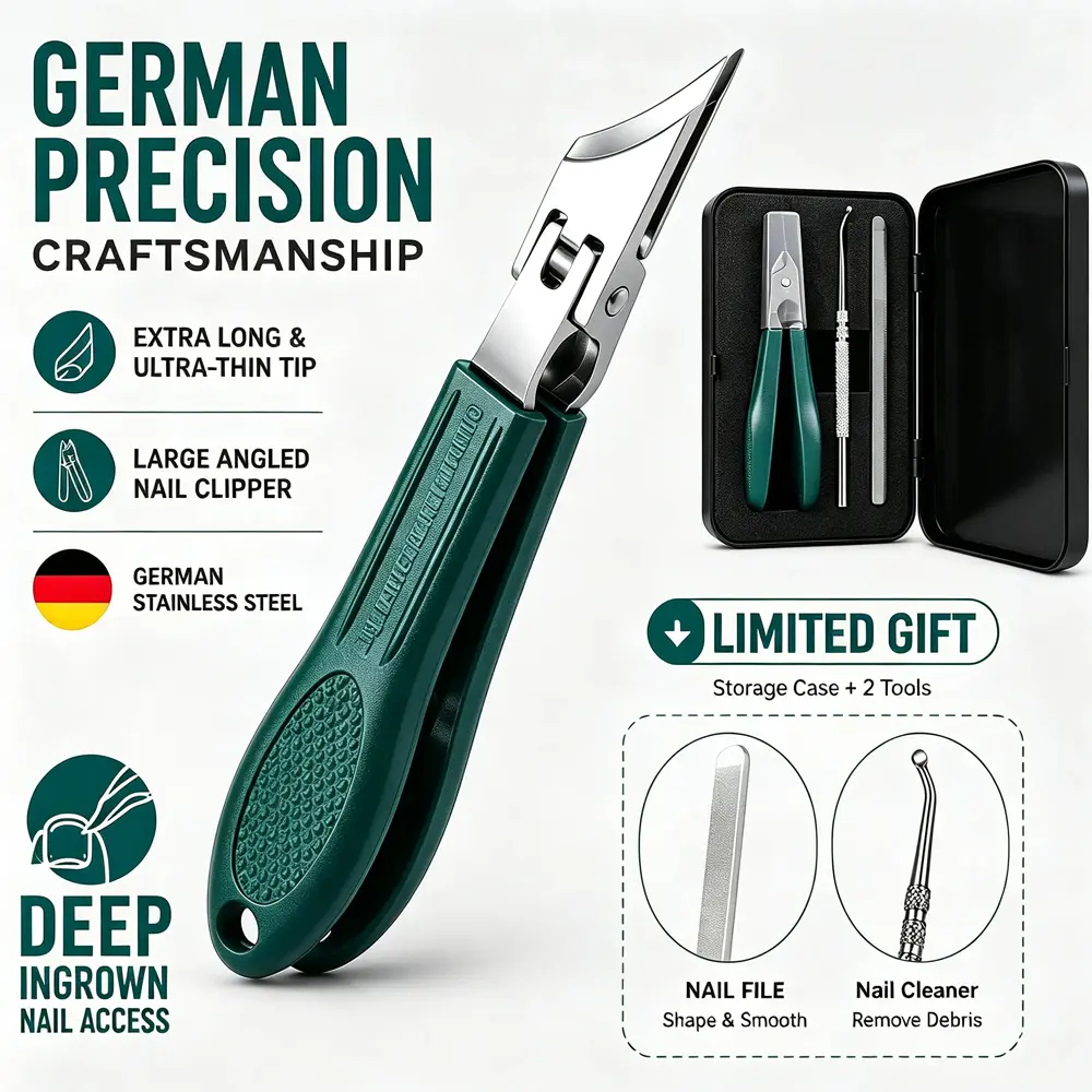 Beveled Wide-Jaw Anti-Splash Slanted Clippers, 3Pcs/4Pcs Long-Handle Manicure Set, Nail Care Tool for Thick Nails & Seniors,techvibes