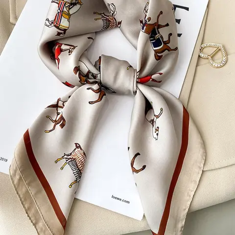 Women's Elegant Animal Print Square Scarf, Fashionable Soft Comfortable Shawl for Daily Wear, Casual Versatile Scarf for Women & Girls, Fashion Shawl Wrap