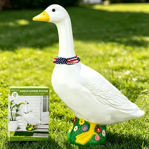 Hofriyo 23 Inch large Porch Goose Plastic Statue, Rotatable Head,Garden Decor Suitable for Yards, Patios & Outdoor, Compatible with All Seasonal Goose Outfits, Gift Box Included