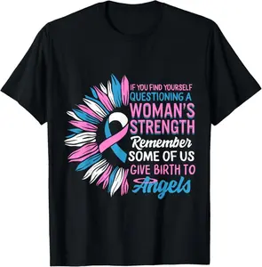 [100% Cotton]Pregnancy Infant Loss Awareness Strength Mommy of Angel T-Shirt