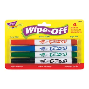 212 MAIN Wipe Off Markers - Pack of 3, 4 Standard Colors, Colorful Markers with Erasable Ink for Wipe-Off Surfaces (Sports & Outdoor Track & Field Leisure Equipment)