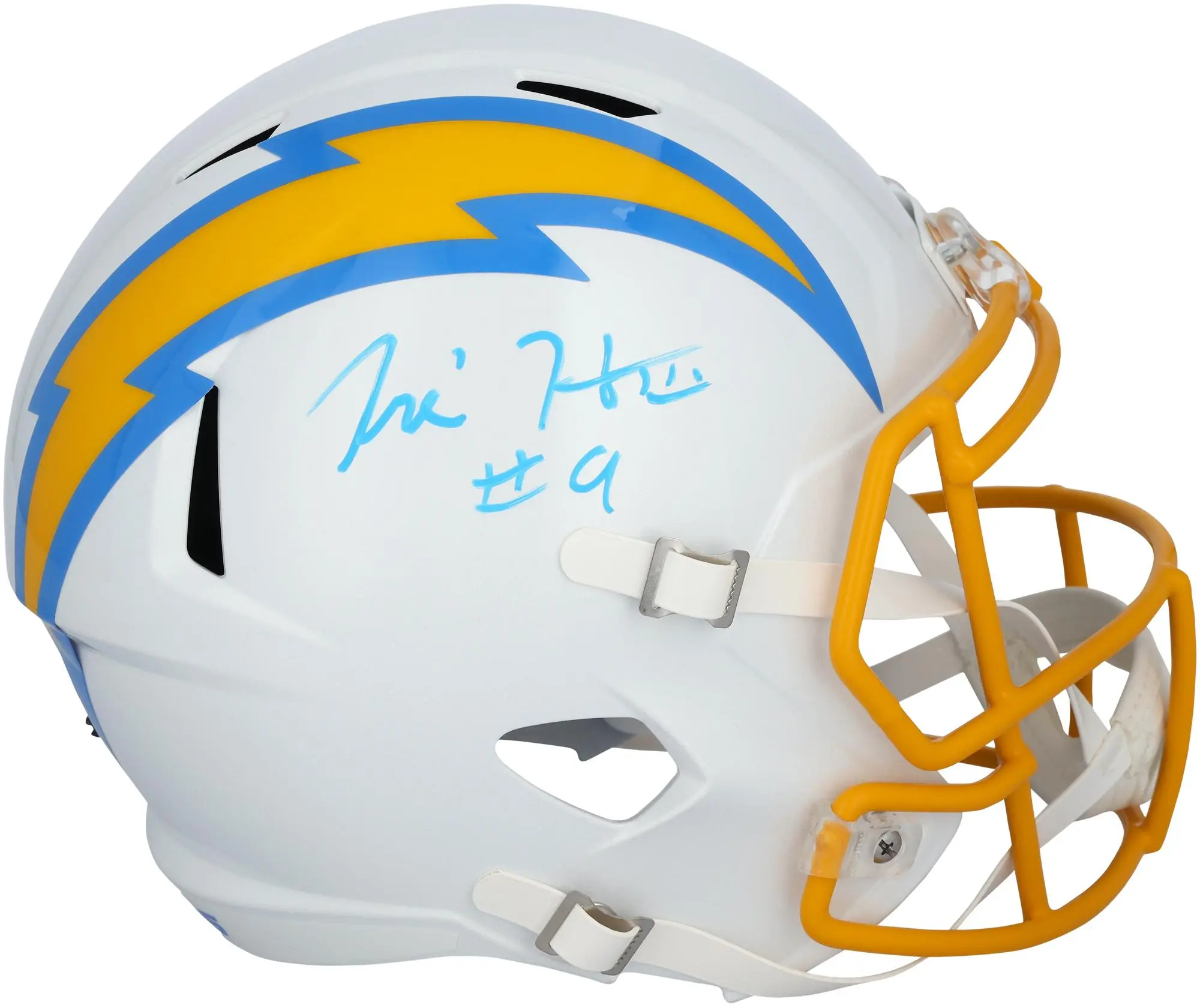 Tre Harris Los Angeles Chargers Autographed Riddell Speed Replica Helmet - Fanatics Authentic Certified