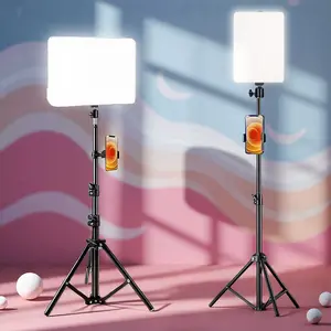 63 Inch Flexible Tripod Stand, 10 Inch Selfie Ring Light, Three Color Adjustable LED Light, Live Streaming Video Conference Lamp, Photographic Fill Light, LED Fill Lights