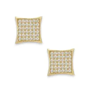 Square ZC Earrings - 10K Yellow Gold