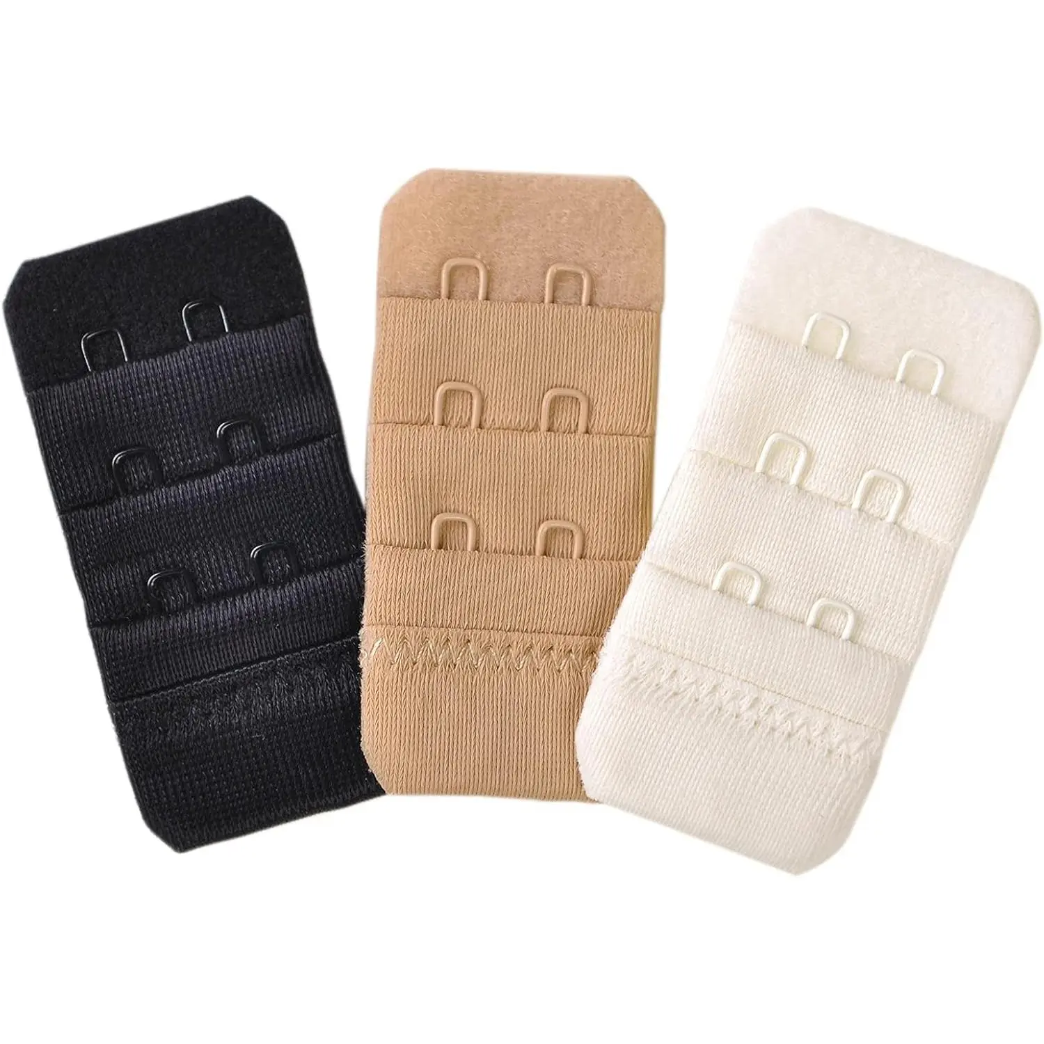 2 Hook Bra Extenders:easily attaches to bras to increase band size during ,  & maternity,3 pack(white,beige and black) x 2