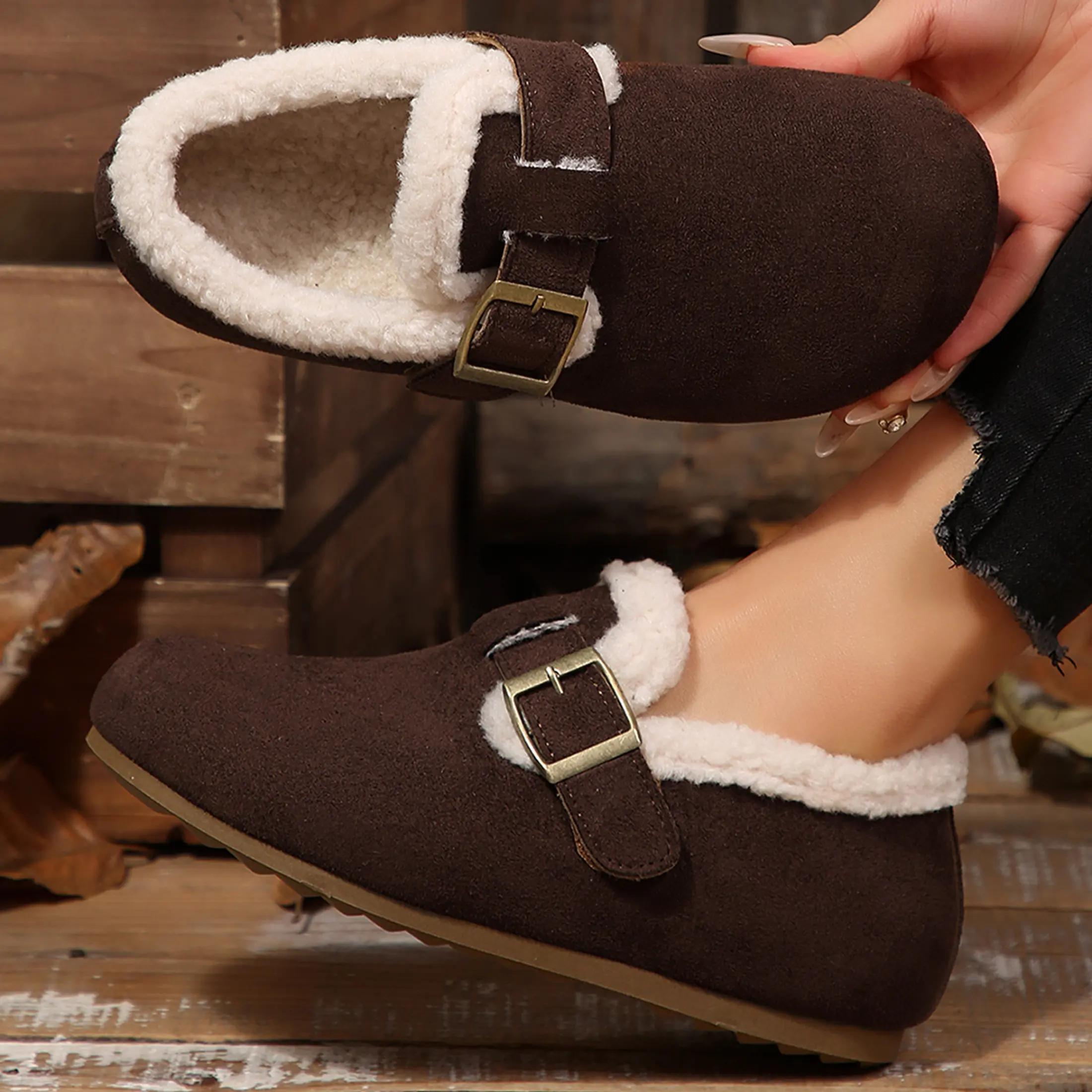 Shoes for Women Barefoot Clogs Wide Womens Winter House Shoes Adjustable Bedroom Indoor Outdoor Warm Slip on Slides